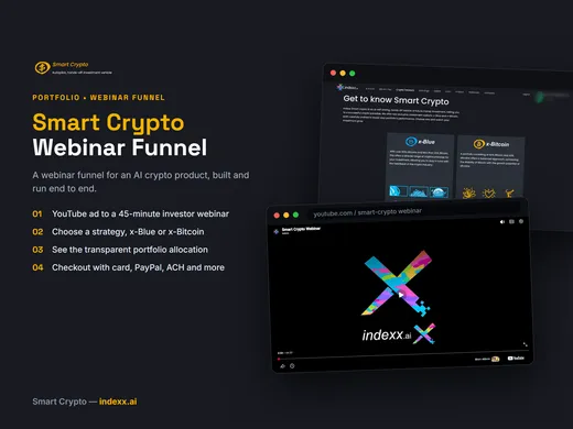 Smart Crypto webinar funnel overview
